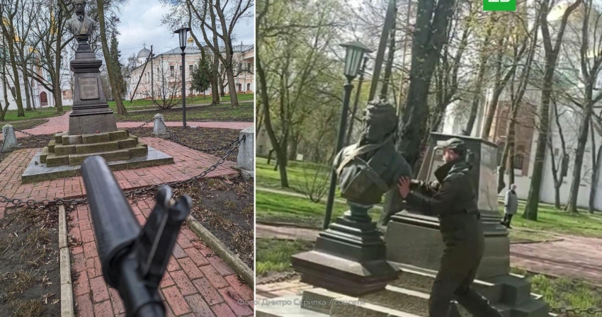Памятник Пушкину снесли в центре Киева